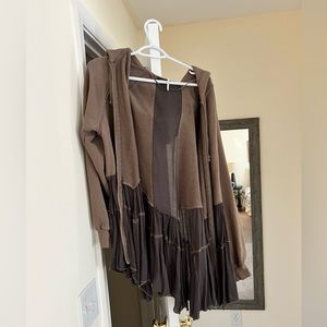 Free People hooded half zip up